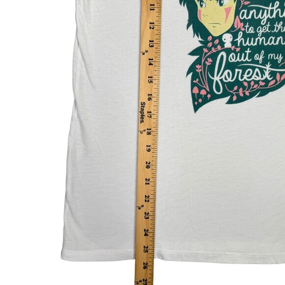Princess Mononoke T Shirt Womens Large White Pink Ringer Tee Anime Graphic L - Picture 6 of 7